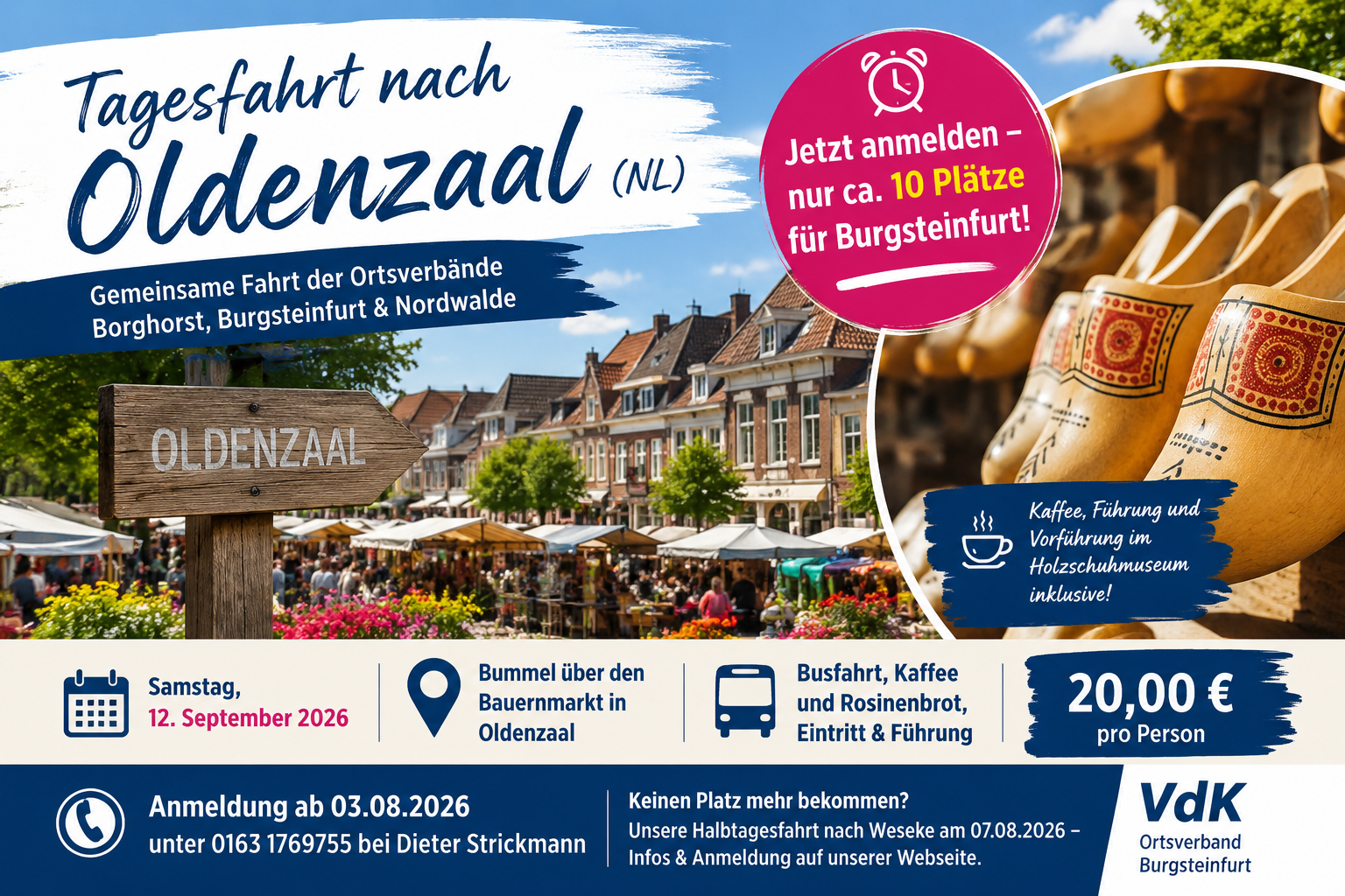 Einladung f&uuml;r Sa., 12.09.26 - Tagesfahrt nach Oldenzaal (NL)