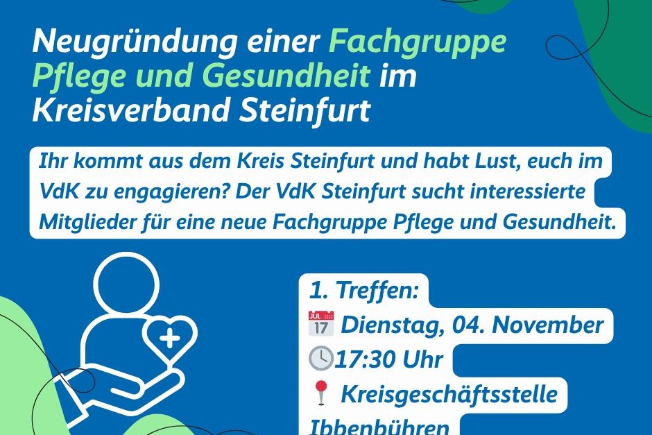 Einladung Treffen zur Bildung einer neuen Fachgruppe